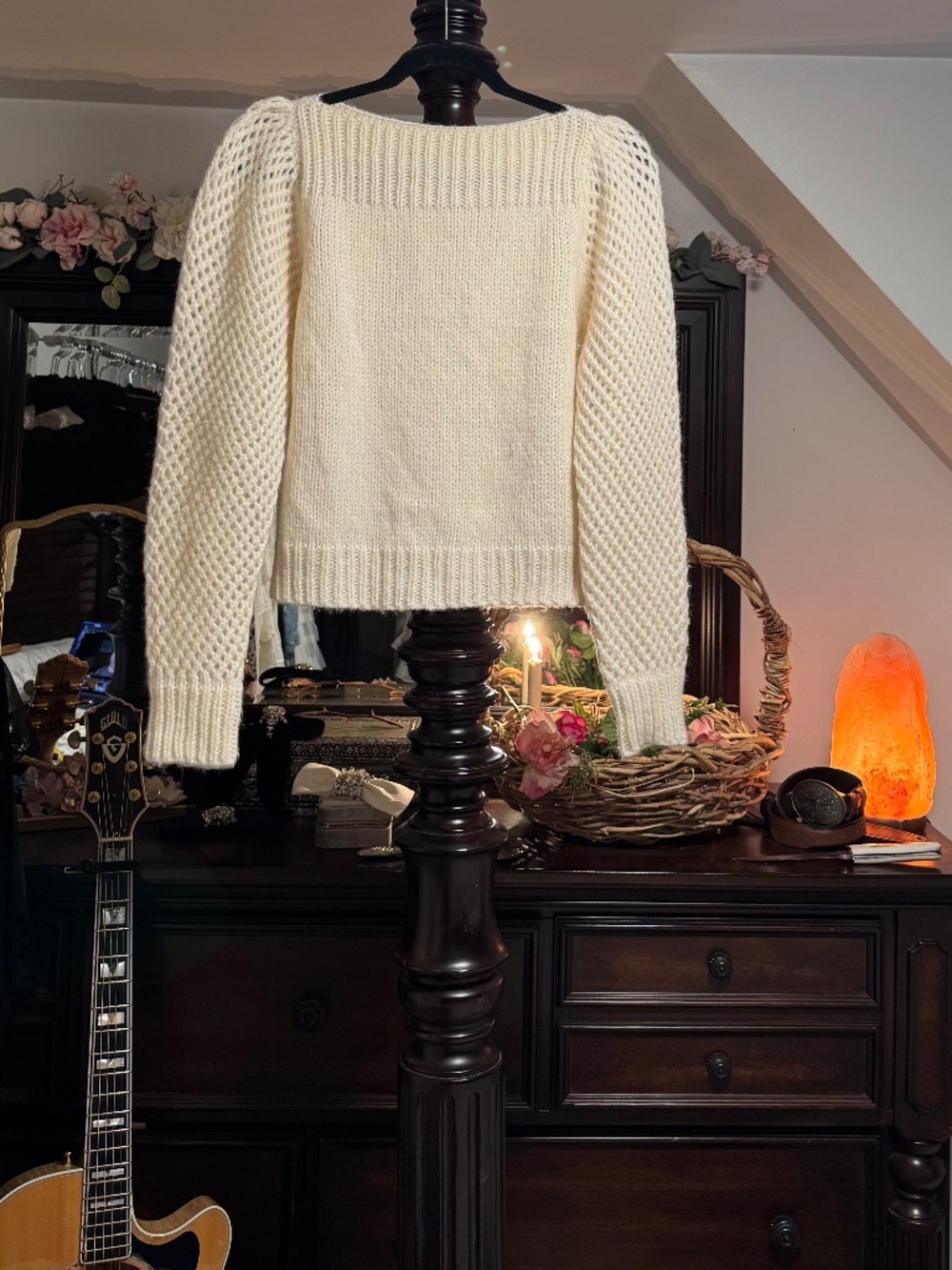 LoveShackFancy Alpaca Wool Sweater Cream Ivory xs